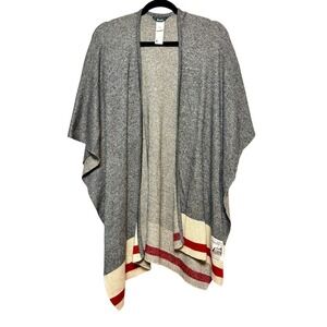 Roots Cabin Coastal Fisherman Knit Poncho Cardigan Women OS Cabincore Lumberjack